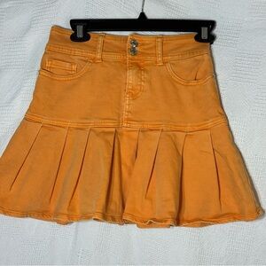 Wild Fable Women's Pleated Jean Mini Skirt Orange‎ Size 0 Womens